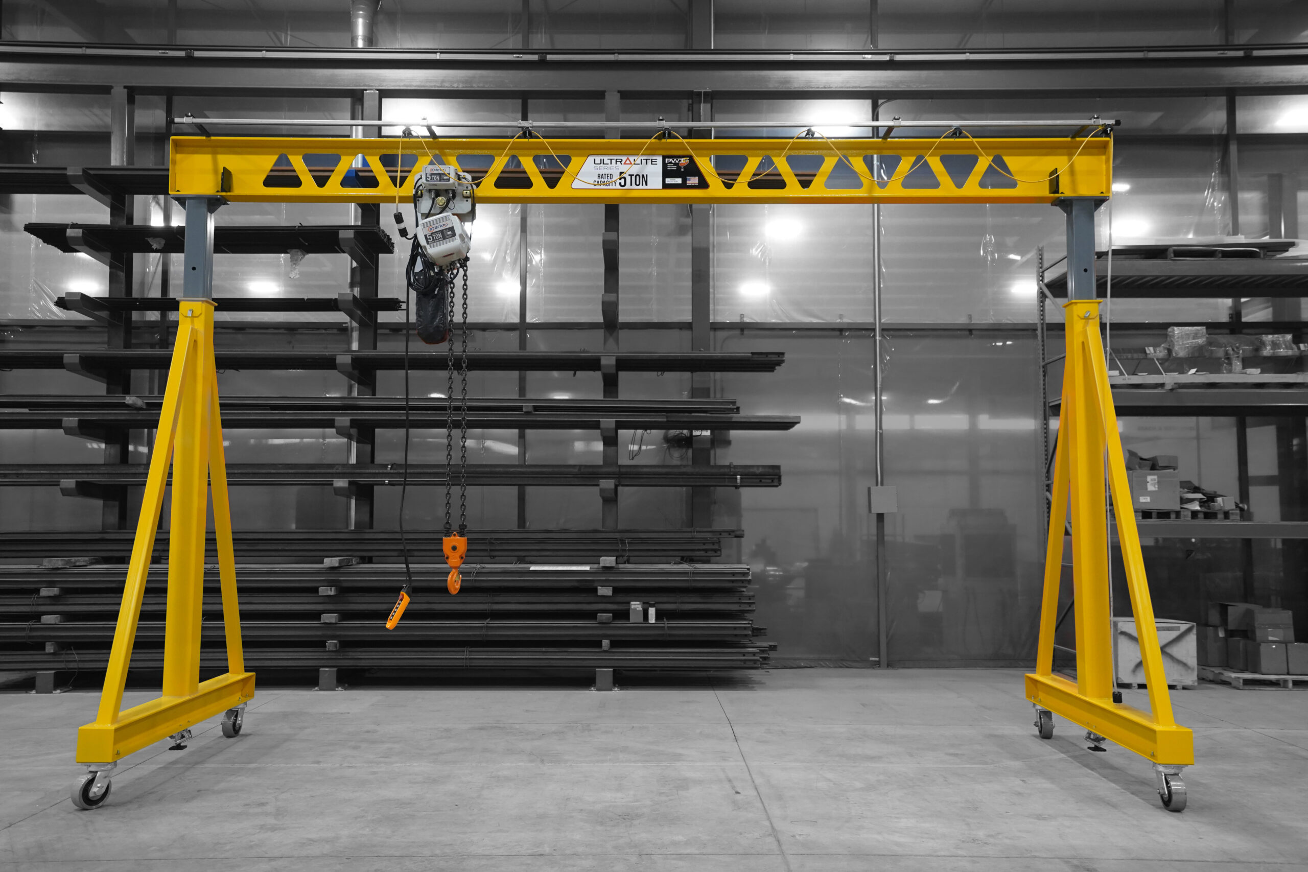 pwi ultra lite telescoping gantry crane full front